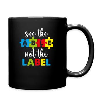 Autismus Bewusstsein Kleidung - Tasse einfarbig - Schwarz - Rechts