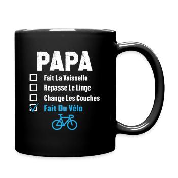 Papa cycliste fête des pères cadeau drôle vélo - Mug uni - noir - Droite
