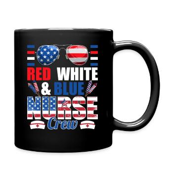 Red White Blue Nurse Crew American Flag - Tasse einfarbig - Schwarz - Rechts