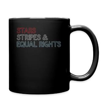 Star Stripes and Equal Rights - Tasse einfarbig - Schwarz - Rechts