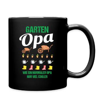 Garten Opa Lustiger Spruch Geschenk Herren - Tasse einfarbig - Schwarz - Rechts
