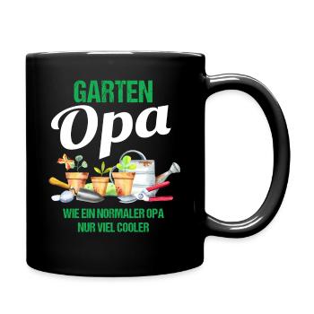 Garten Opa Lustiger Spruch Geschenk Herren - Tasse einfarbig - Schwarz - Rechts