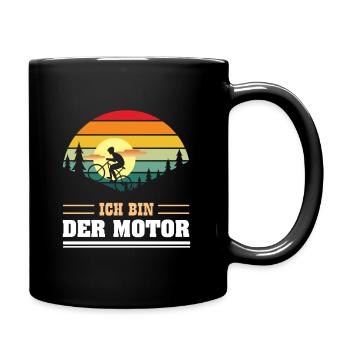 Ich Bin Der Motor - Sunset Fahrradfahrer MTB - Tasse einfarbig - Schwarz - Rechts