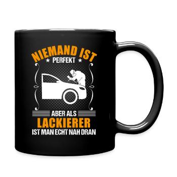 Fahrzeuglackierer Spruch Lackierer Geschenk - Tasse einfarbig - Schwarz - Rechts