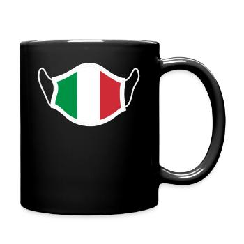 Italy Flag Face Mask Italian - Full Colour Mug - black - Right