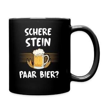? Lustiger Bier Spruch - Tasse einfarbig - Schwarz - Rechts