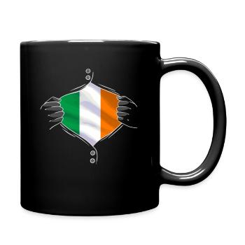 Ireland flag proud irish - Full Colour Mug - black - Right