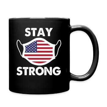 Stay Strong American Flag USA - Full Colour Mug - black - Right
