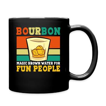 Bourbon Funny Whiskey Saying - Full Colour Mug - black - Right
