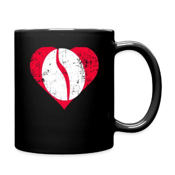 Navy Bean Heart - Tasse einfarbig - Schwarz - Rechts