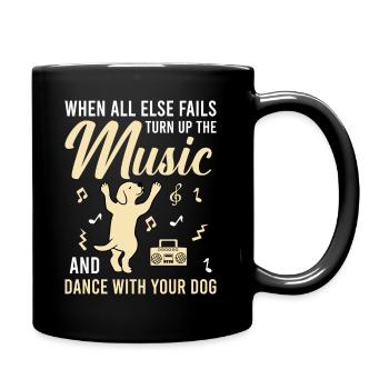 Chien amoureux chien danse à quatre pattes - Mug uni - noir - Droite