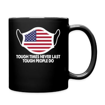 American Tough Times Never Last USA Flag - Full Colour Mug - black - Right