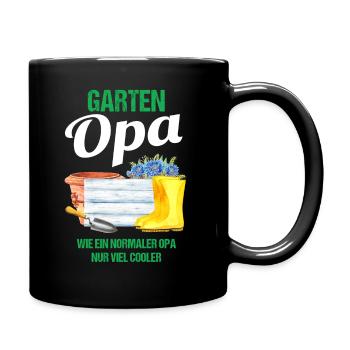 Garten Opa Lustiger Spruch Geschenk Herren - Tasse einfarbig - Schwarz - Rechts