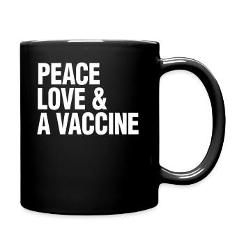 Vaccine Peace Love Vaccination - Full Colour Mug - black - Right