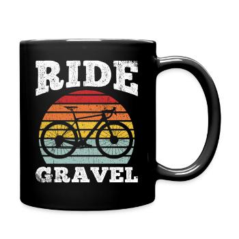 Ride - Gravel Bike Fahrrad Cyclocross Gravelbiker - Tasse einfarbig - Schwarz - Rechts