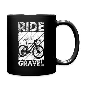 Ride - Gravel Bike Fahrrad Cyclocross Gravelbiker - Tasse einfarbig - Schwarz - Rechts