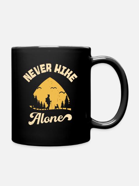 Ne jamais faire de randonnée seul Montagne Chien Randonnée Randonneurs - Mug uni - noir