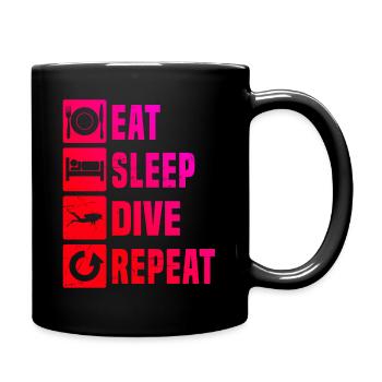 Free Dive Scuba Diving Divers Women Diving - Full Colour Mug - black - Right