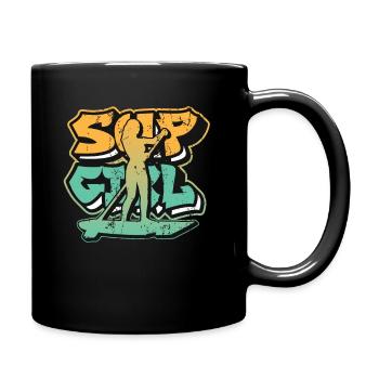 SUP Girl Standup Paddelbrett - Tasse einfarbig - Schwarz - Rechts