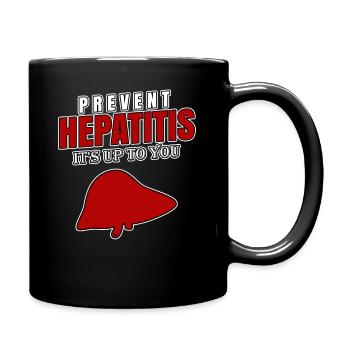 Hepatitis-Bewusstsein Krankheitsprävention - Tasse einfarbig - Schwarz - Rechts