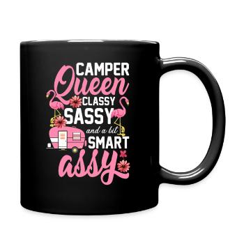 Camping-car Queen Camping Girl Caravane - Mug uni - noir - Droite