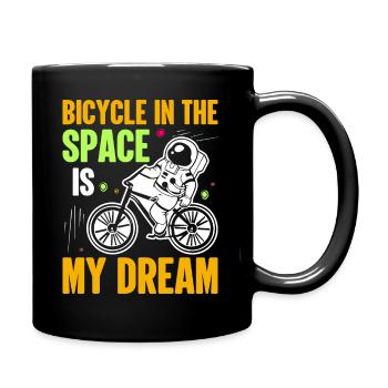 Bicycle in space is my dream - Astronauts - Full Colour Mug - black - Right