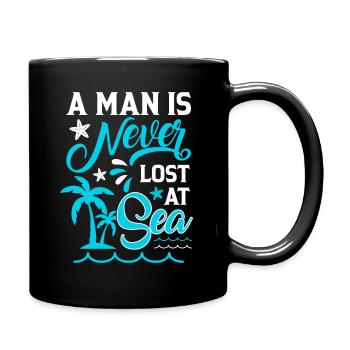 Un homme n’est jamais perdu dans la navigation - la voile - Mug uni - noir - Droite