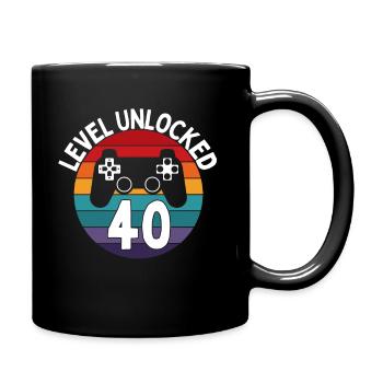 Level 40 Unlock 40th Birthday Gaming - Full Colour Mug - black - Right