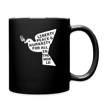 World Peace On Earth Conscious Humanity & Love - Tasse einfarbig - Schwarz - Rechts