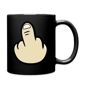 Mittelfinger - Tasse einfarbig - Schwarz - Rechts