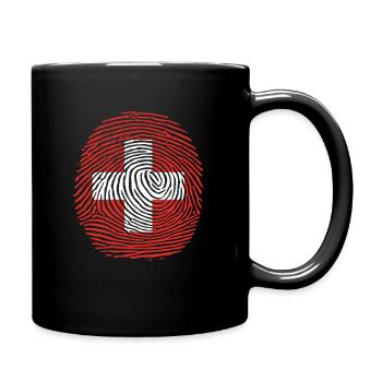 Empreinte digitale du drapeau suisse - Mug uni - noir - Droite