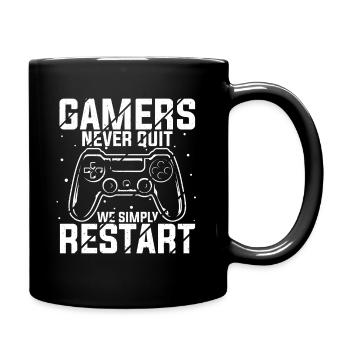 Gamer Gaming Zocken Konsole Nerd Gaming Geschenk - Tasse einfarbig - Schwarz - Rechts