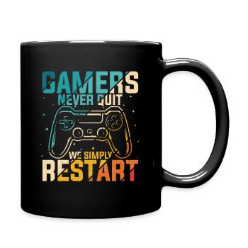 Gamer Gaming Zocken Konsole Nerd Gaming - Tasse einfarbig - Schwarz - Rechts