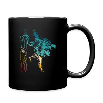 Vintage Judo Judoka - Tasse einfarbig - Schwarz - Rechts