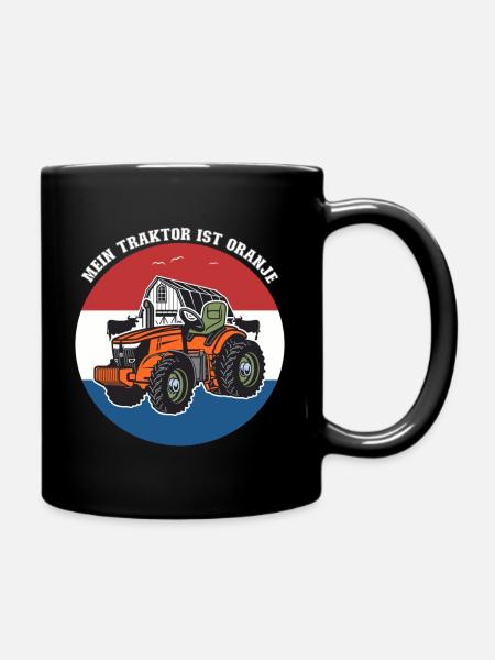 Mon tracteur est Orange - Agriculteurs en Hollande - Mug uni - noir