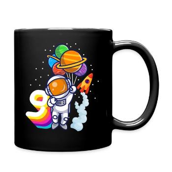 Astronaut 9th Birthday Space Boy Gift - Full Colour Mug - black - Right