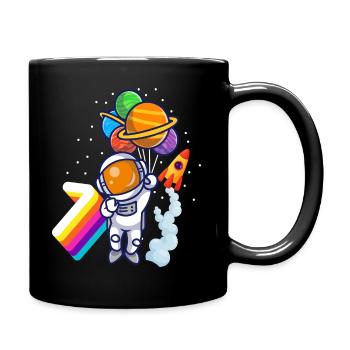 Astronaut 7th Birthday Space Boy Gift - Full Colour Mug - black - Right