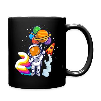 Astronaut 2. Geburtstag Weltraum Jungen Geschenk - Tasse einfarbig - Schwarz - Rechts