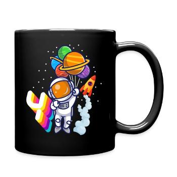 Astronaut 4th Birthday Space Boy Gift - Full Colour Mug - black - Right
