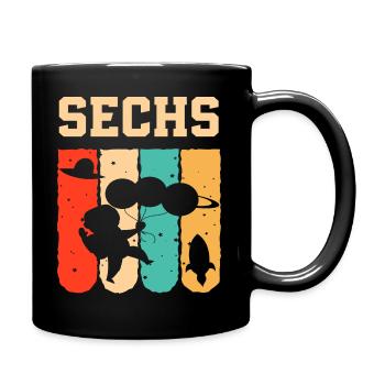 Astronaut 6th Birthday Space Boy Gift - Full Colour Mug - black - Right