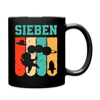 Astronaut 7th Birthday Space Boy Gift - Full Colour Mug - black - Right