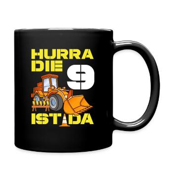 Excavator 9th Birthday Excavator Driver Boy Gift - Full Colour Mug - black - Right