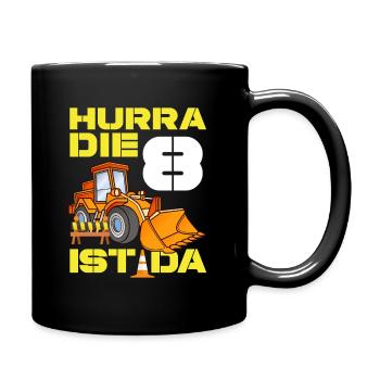Excavator 8th Birthday Excavator Driver Boy Gift - Full Colour Mug - black - Right