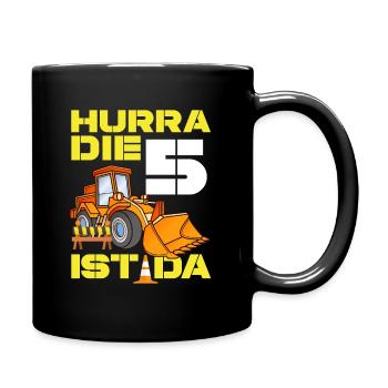 Excavator 5th Birthday Excavator Driver Boy Gift - Full Colour Mug - black - Right