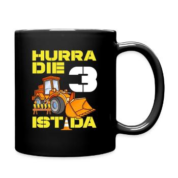 Excavator 3rd Birthday Excavator Driver Boy Gift - Full Colour Mug - black - Right