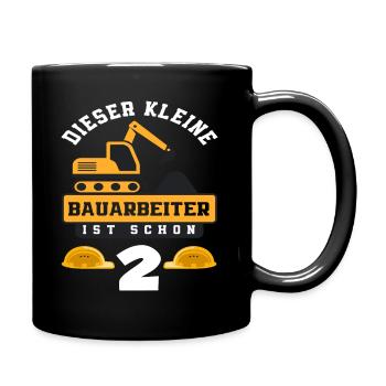 Construction Worker 2nd Birthday Excavator Boys Gift - Full Colour Mug - black - Right