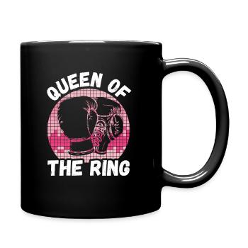 Queen Of The Ring - Lustig Box Frau - Tasse einfarbig - Schwarz - Rechts