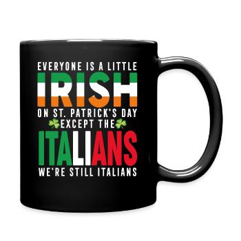 Jour de la Saint-Patrick italien Sarcastique Italien Irlandais - Mug uni - noir - Droite