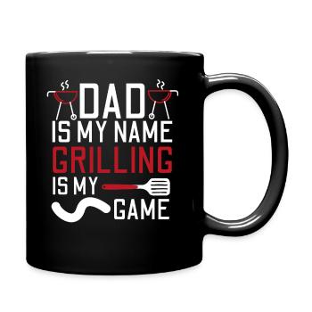 PAPA IST MEIN NAME GRILLEN IST MEIN SPIEL GRILL - Tasse einfarbig - Schwarz - Rechts