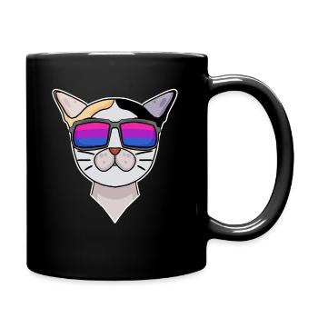 Bisexual Japanese Bobtail Cat Gift - Full Colour Mug - black - Right